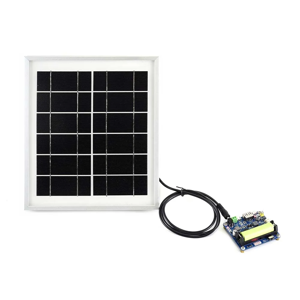 Waveshare Solarpanel (6 V, 5 W), 156, monokristalline Zelle, gehärtete Glasoberfläche zur Verwendung mit Solar Power Manager Image