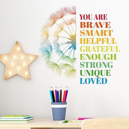 Wandaufkleber mit farbigen Buchstaben „You are", abnehmbares Wandtattoo für Schlafzimmer, Wohnzimmer, Sofa, Hintergrund, Heimdekoration, kreative, inspirierende Kunst, dekoratives Zubehör Image