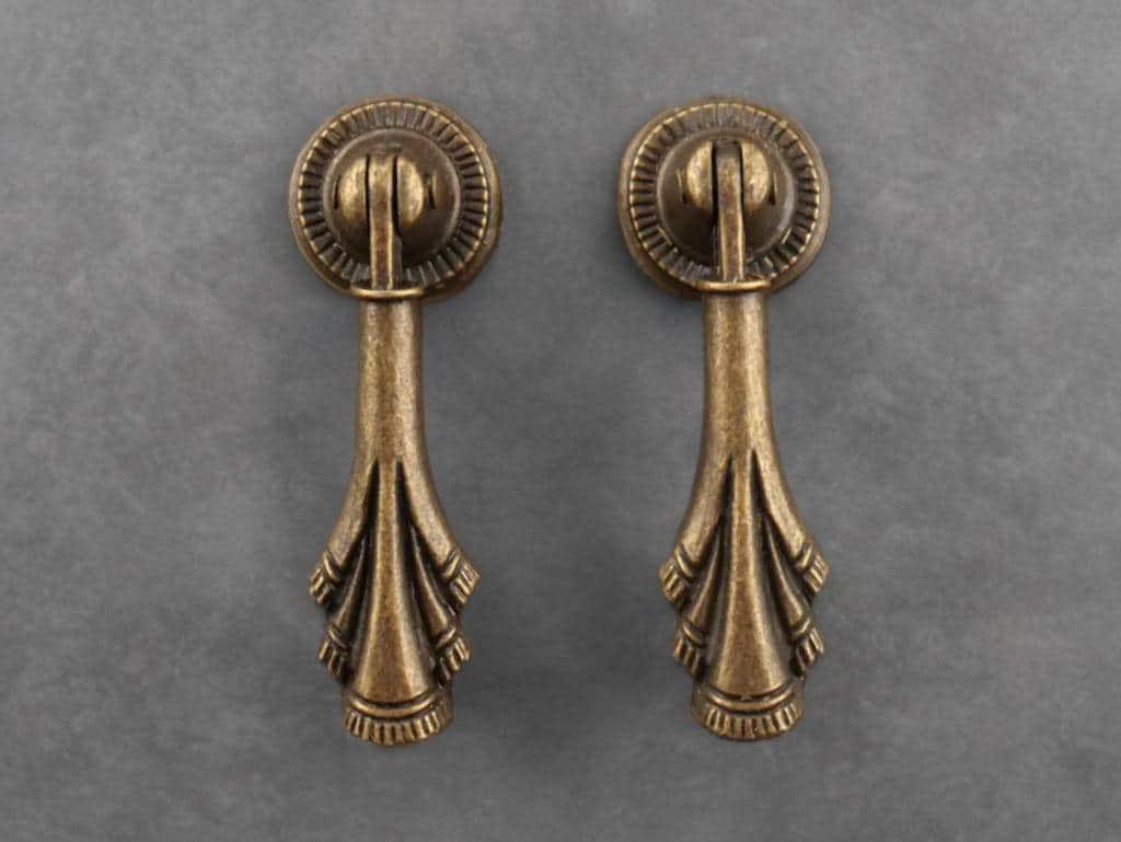 Pomelli per mobili in ottone stile vintage, pomelli per cassetti a goccia, maniglie, pomelli per mobili in ottone a forma di fiore, pomelli per casset