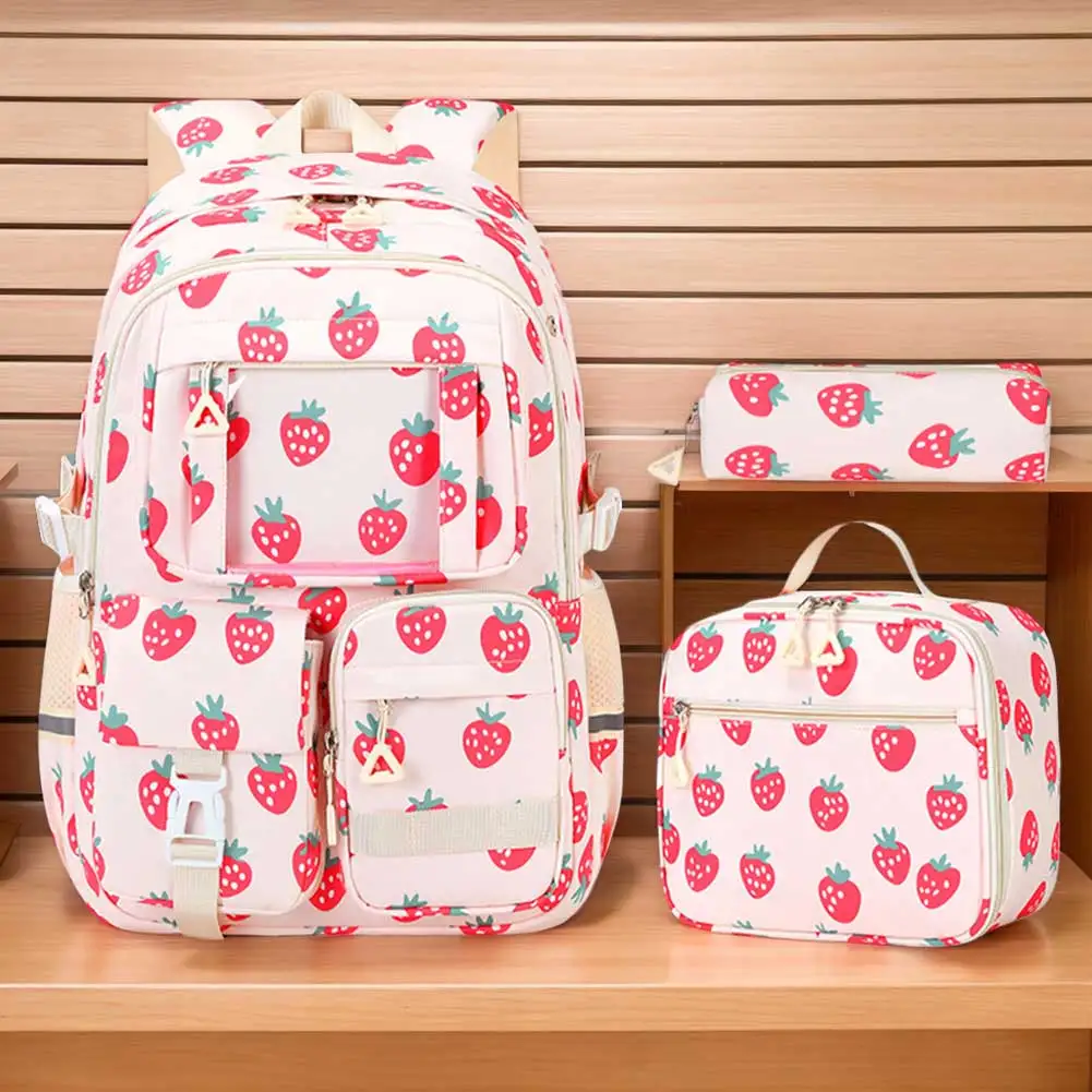Ensemble de 3 pièces de sac à dos d'école pour enfants avec sac à déjeuner, trousse à crayons, sac à dos d'école léger pour élèves du primaire et du collège
