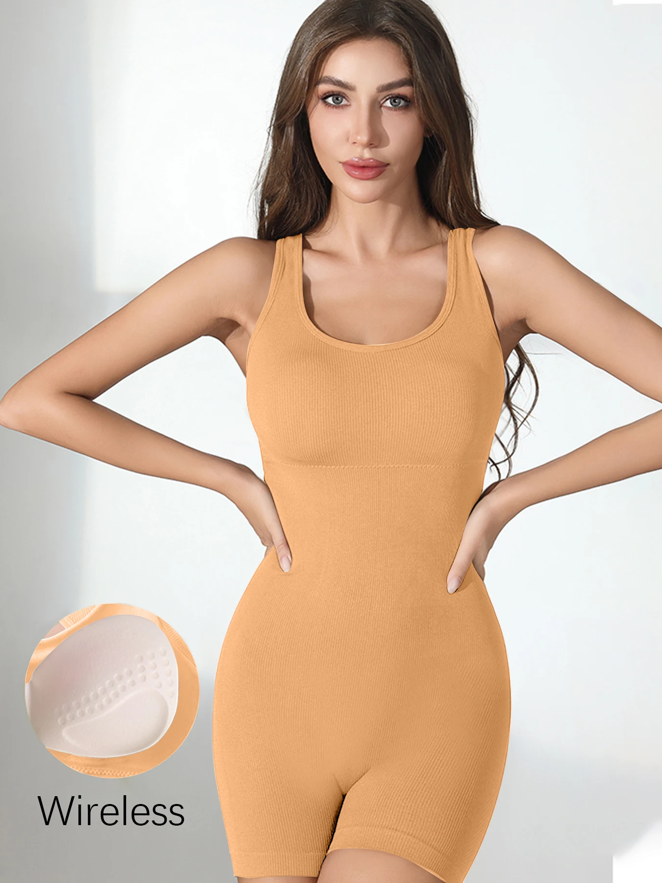 Damenmode-Shapewear-Overall, nahtlos, sexy Boxershorts, Strumpfhosen, breiter Schultergurt, bequem, einfach zu tragen, nahtlose Strumpfhosen Image