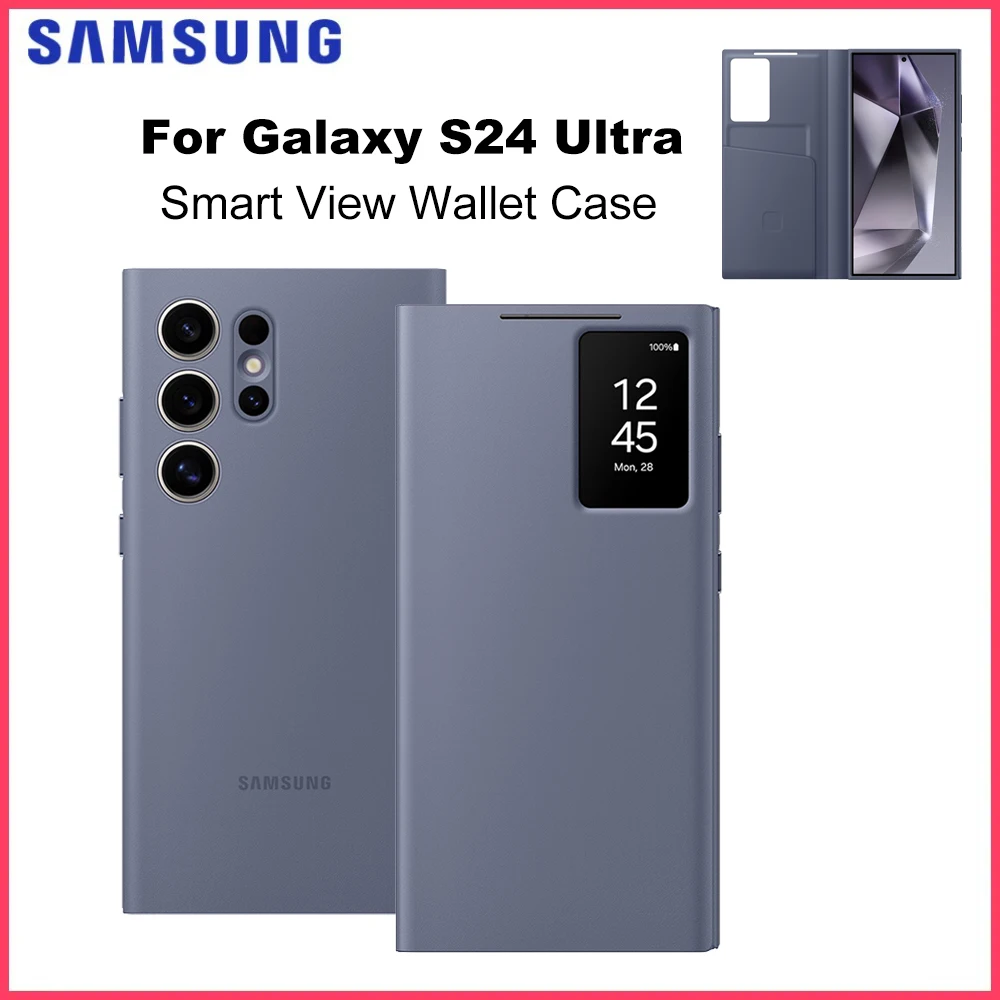 Samsung Smart View Portefeuille Smartphone Case pour Galaxy S24 Ultra Smart View Wallet Flip Case EF-ZS928