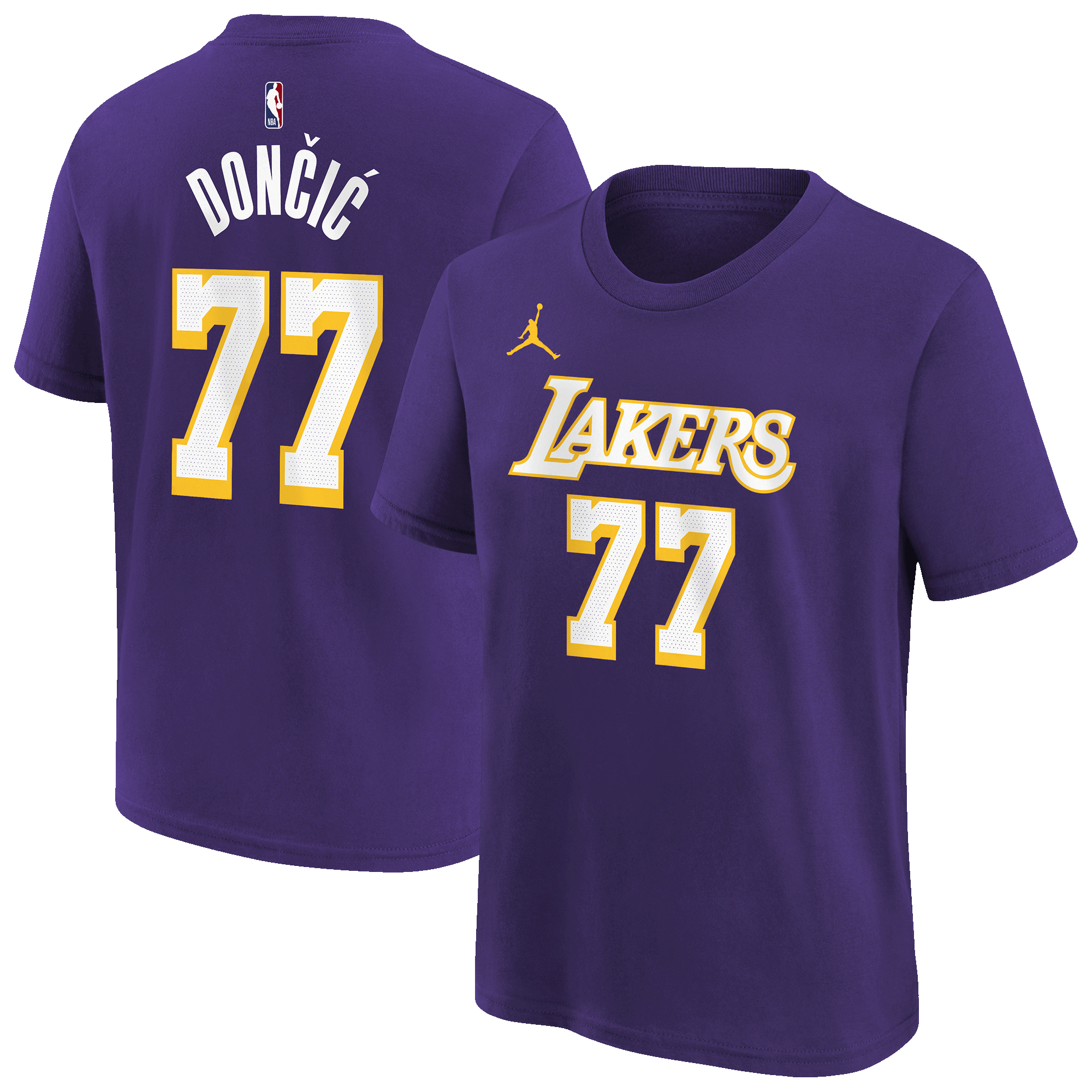 Los Angeles Lakers Nike Name & Nummer Statement T-Shirt – Luka Doncic – Jugendliche Image