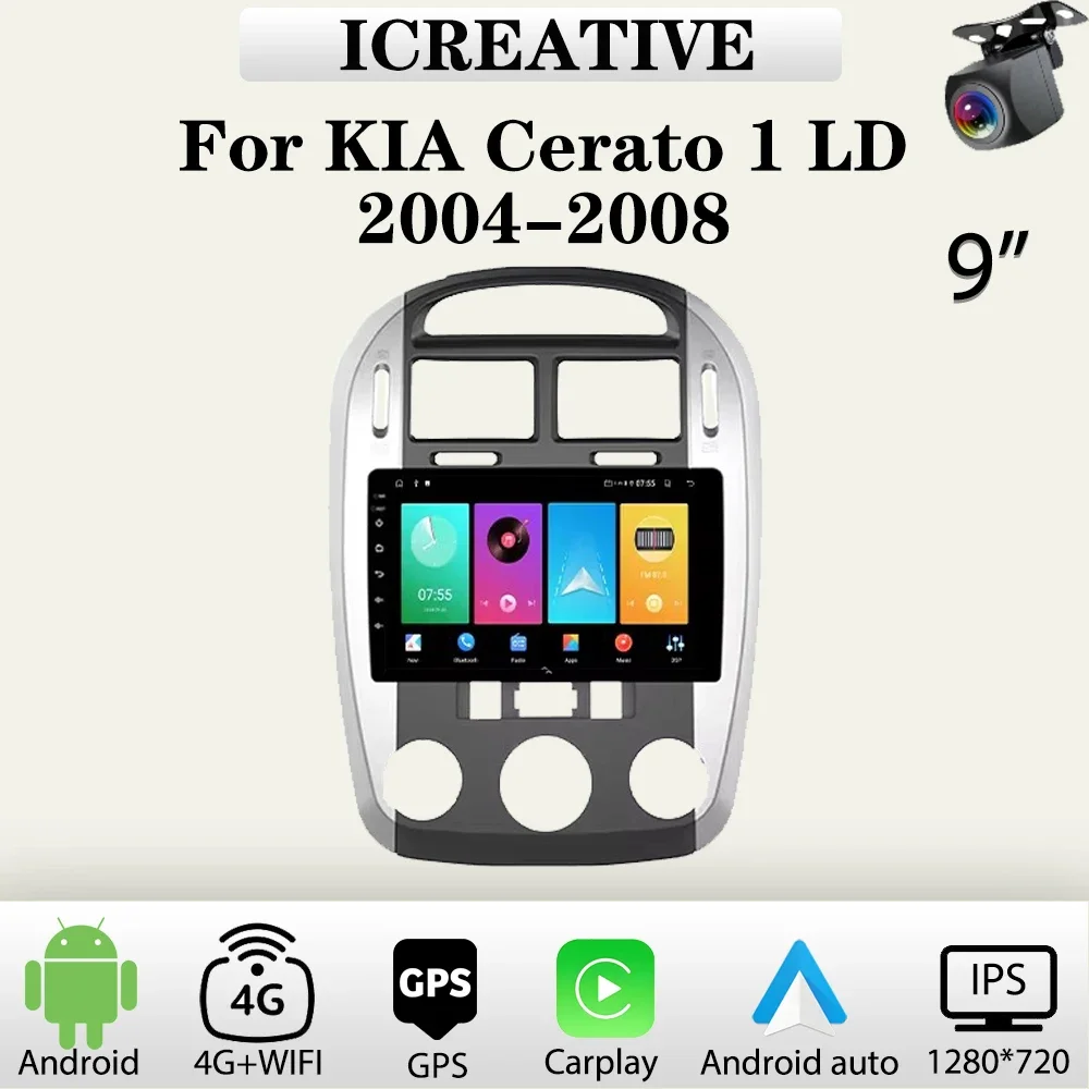 Android Auto Radio für KIA Cerato 1 LD 2004-2008 9'' Multimedia Carplay Player 2Din Auto Stereo autoradio Kopf Einheit Navigation GPS Image