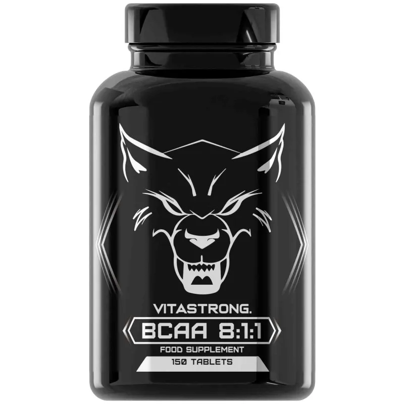 BCAA 8 1 1 verzweckte Aminosäuren 5000 mg mit Vitamin B6, L Leucine, Isoleucin, Valine, essentielle Aminosäuren und Vitamine B6, Vortraining, Intra-Training, Post-Training, 150 BCAA-Tabletten Image
