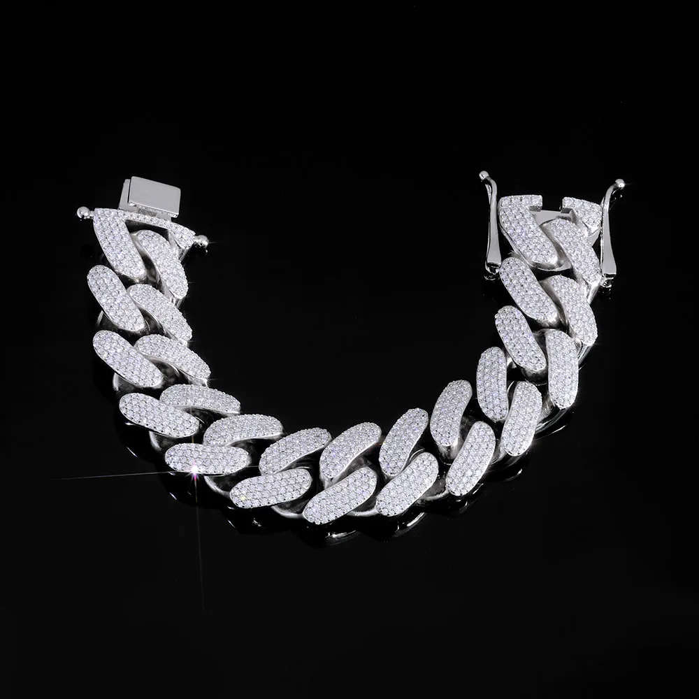 ESKEEM 22 mm 4 Reihen kubanische Zirkonia kubanische Gliederkette große schwere Iced Out Halskette Armband Herren Hip Hop Schmuck