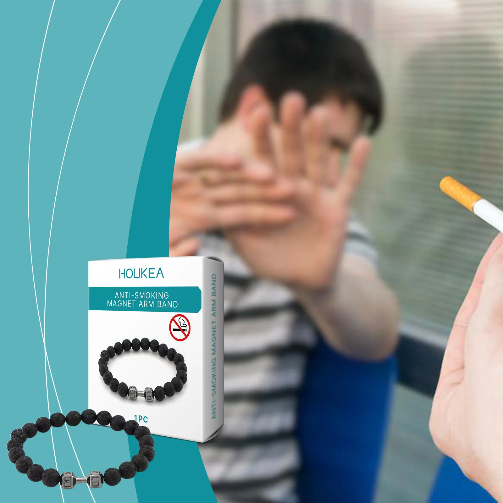 Stoppen Sie das Rauchen. Magnet-Armband. Hilft beim Rauchen leicht zu stoppen. Reduzieren Sie die Zigarettensucht. Linderung von Stress. Anti-Rauch-Hilfe Image