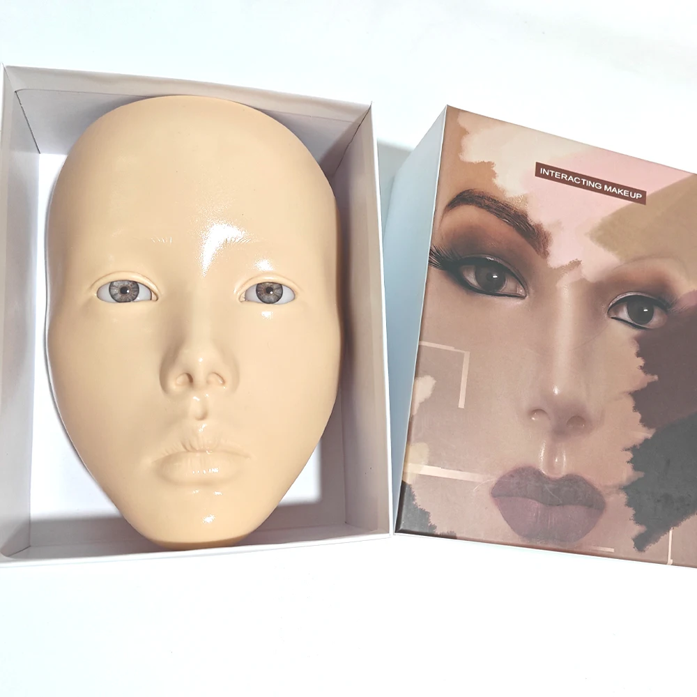 1pc Weiß Haut Farbe Volle Gesicht Wiederverwendbare Make-Up Bord Silikon Praxis Pad Für Make-Up Schönheit Akademie Kosmetik