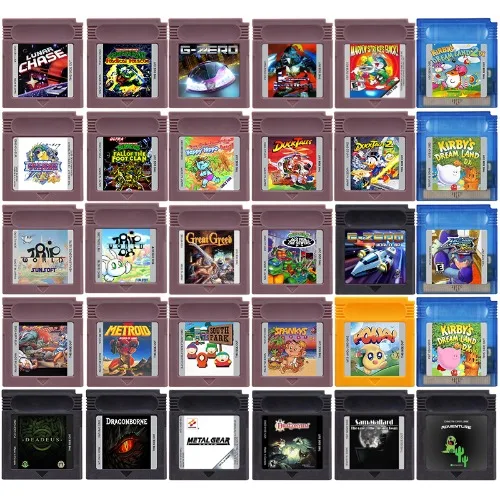 GBC Game Cartridge Foot Clan Trip World Dream Land Radical Rescue Lunar Chase 16 Bit Video Game Console Card