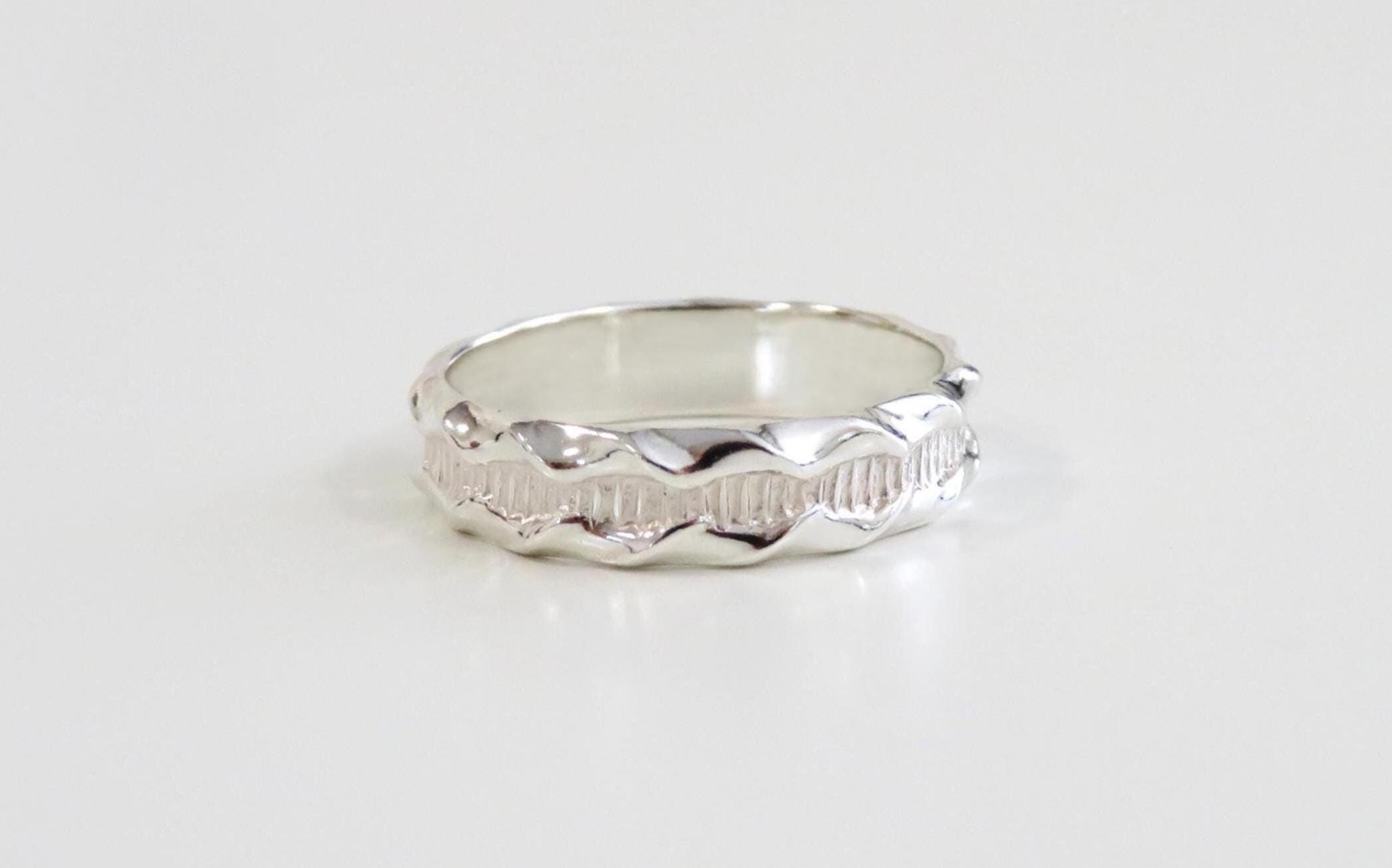 Anello in argento, anello in argento spesso, anello in argento, anello in argento sterling, anello in argento a più strati, anello in argento con moti