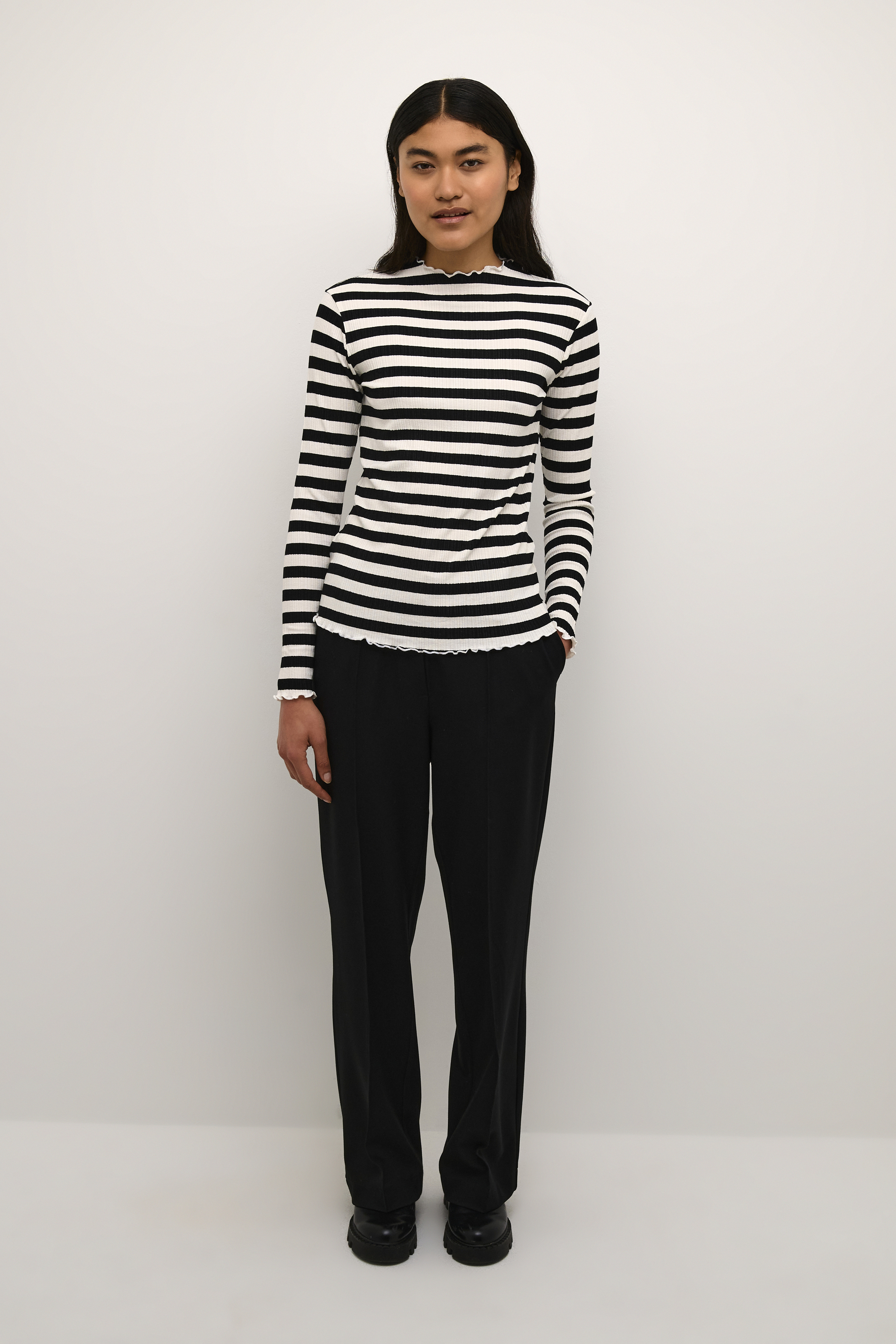 Langarm-Shirt Feminine Egret/Meteorite Stripe blue white Image