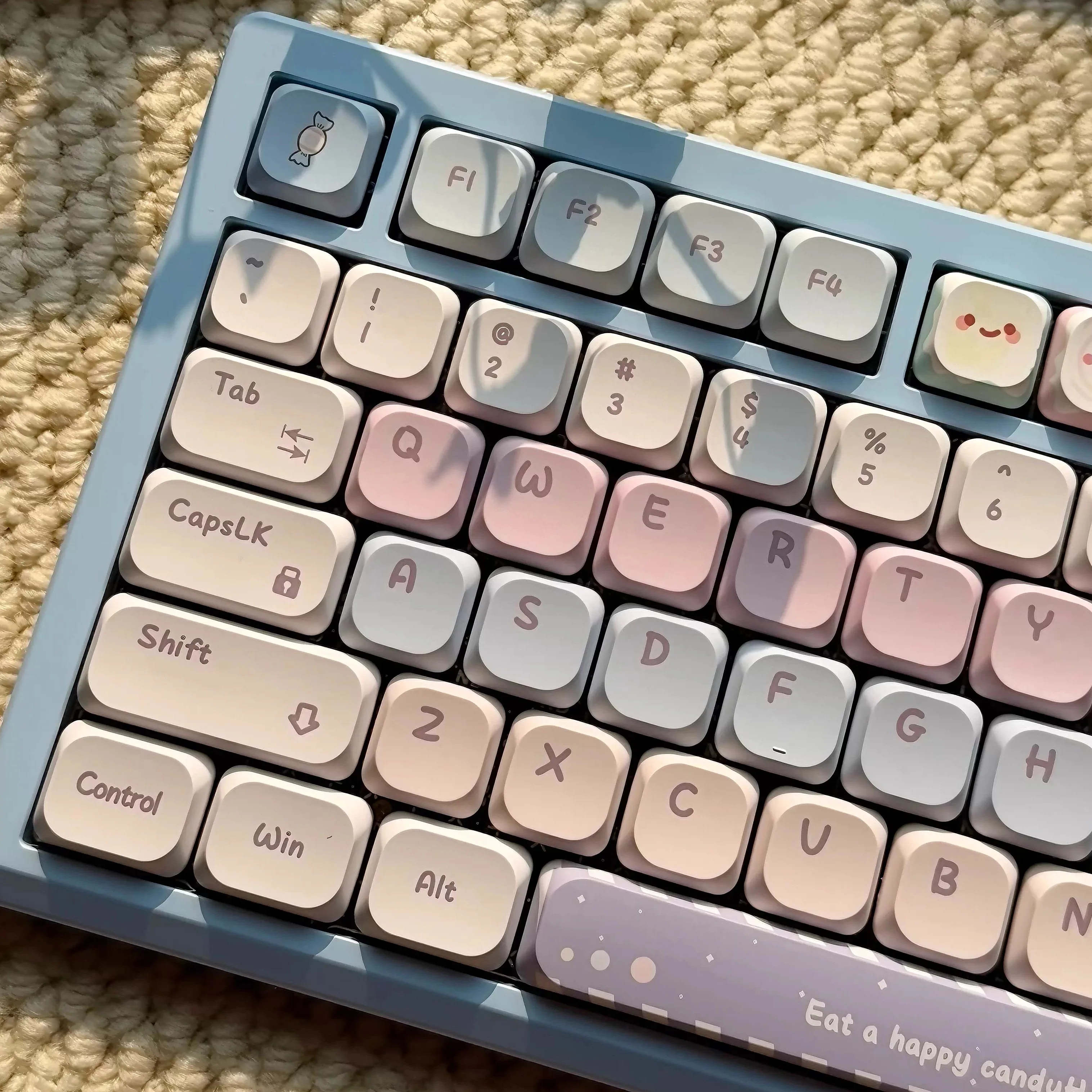 120-Tasten-Tastenkappen mit Candy-Thema und niedrigem Profil, fünf Seiten, Farbsublimation, schlanke PBT-Tastenkappen für mechanische MX-Switches-Tastatur Image
