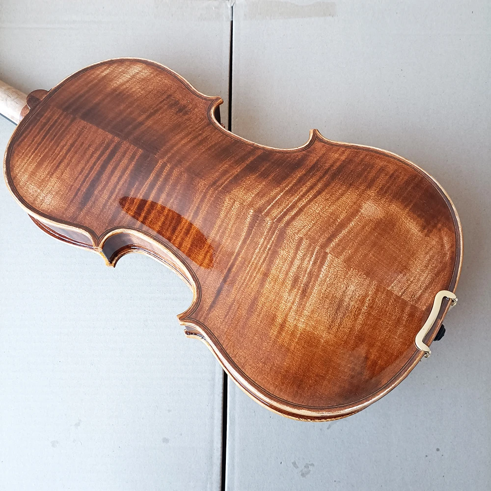 Stradivarius Handgefertigtes Ahorn-Geigenset mit natürlichem Tigermuster, 4/4-Violine, Anfänger, professionelle Musikinstrumente mit Koffer Image