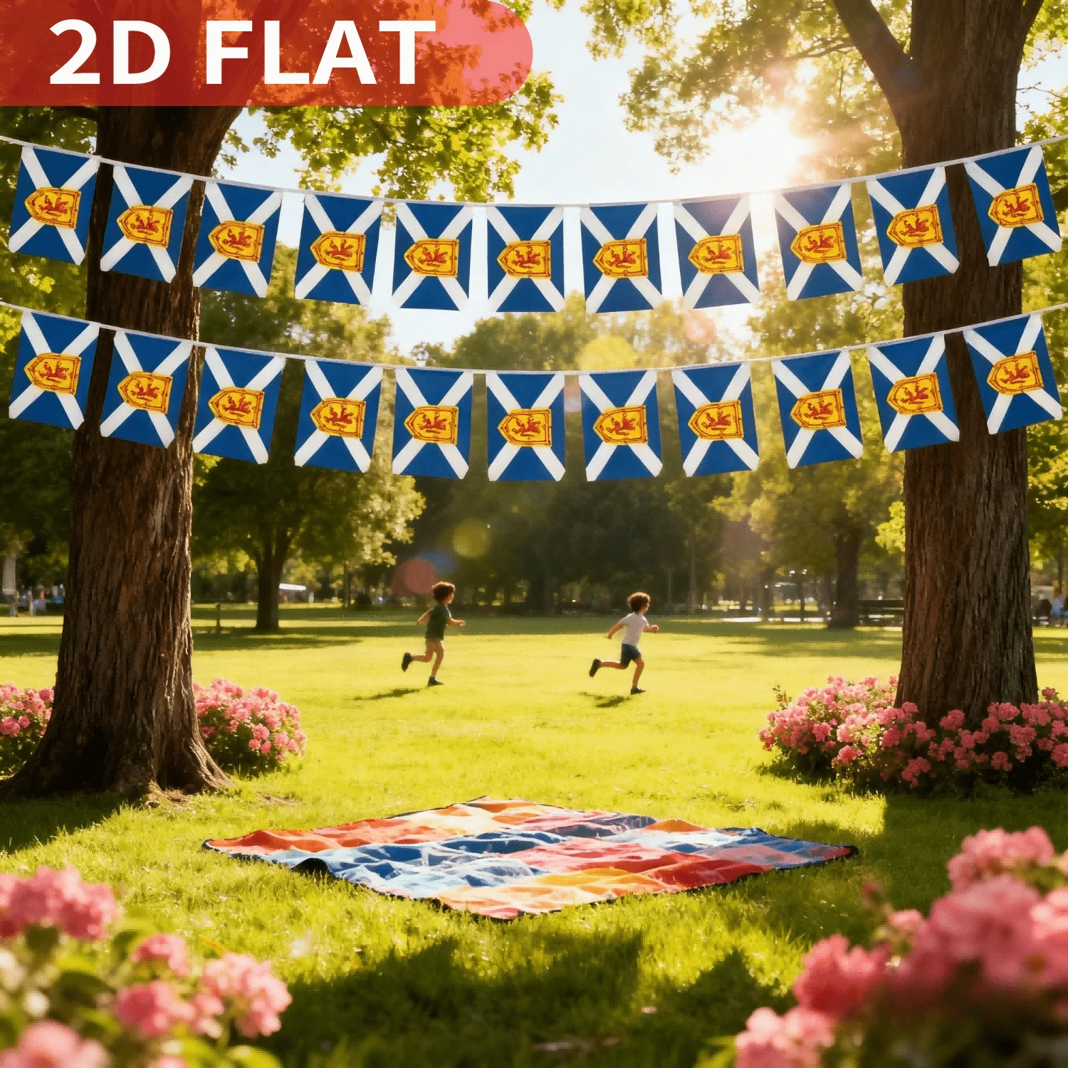 20 Stück schottische Flagge – Schottland-Flaggen-Schnur-Flaggen-Dekor, kleine Flaggen-Banner, 12,7 x 20,3 cm Polyester, Festival-Gartenkranz Image