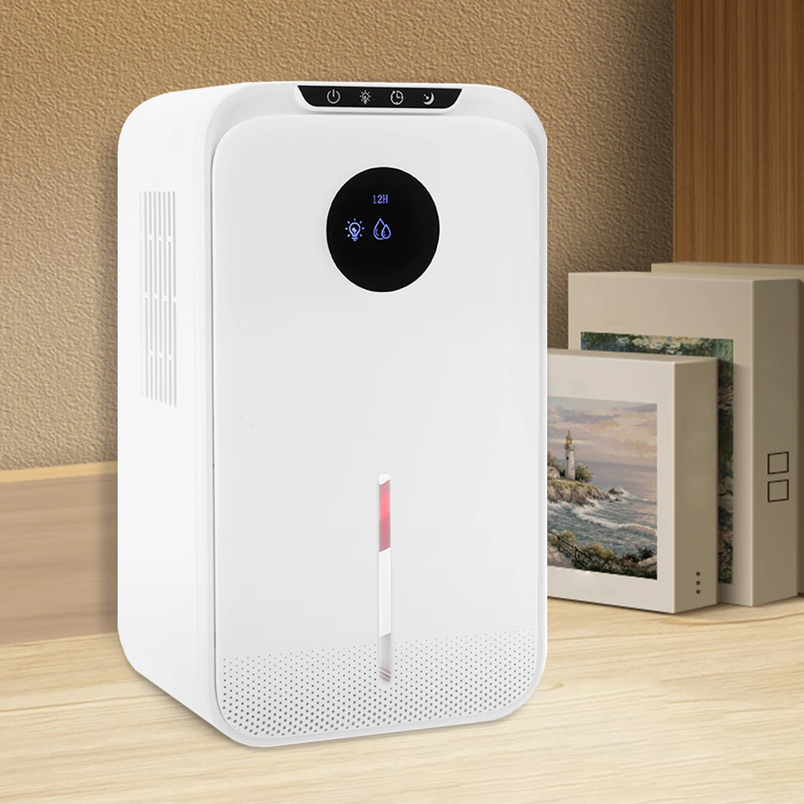Intelligenter tragbarer Luftentfeuchter mit desodorierender Feuchtigkeit, 350 ml/24 Stunden, 7 Farblichter für Schlafzimmer, Badezimmer, Küche, Keller Image