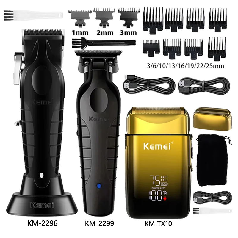 Kemei Herren-Haarschneidemaschine KM-2296 KM-2299 KM-TX10 Elektrische Haarschneidemaschine Professionelle Haarschneidemaschine Bartschneider Image