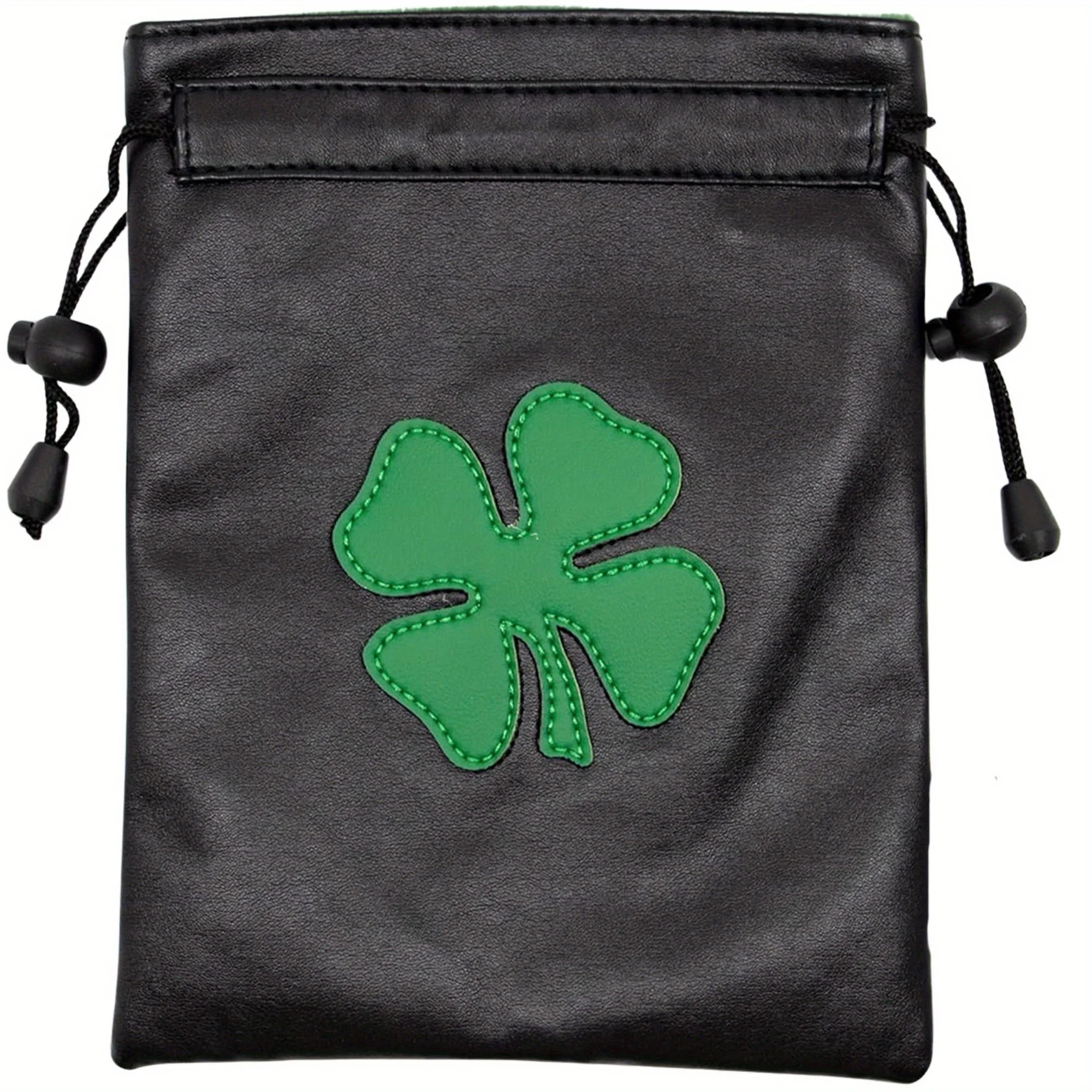Four Leaf Clover Design Golf Valuables Pouch Golf Pouch Bag with Drawstrings Golf Tee Bag Pouch Golf Tee Pouch Golf Ball