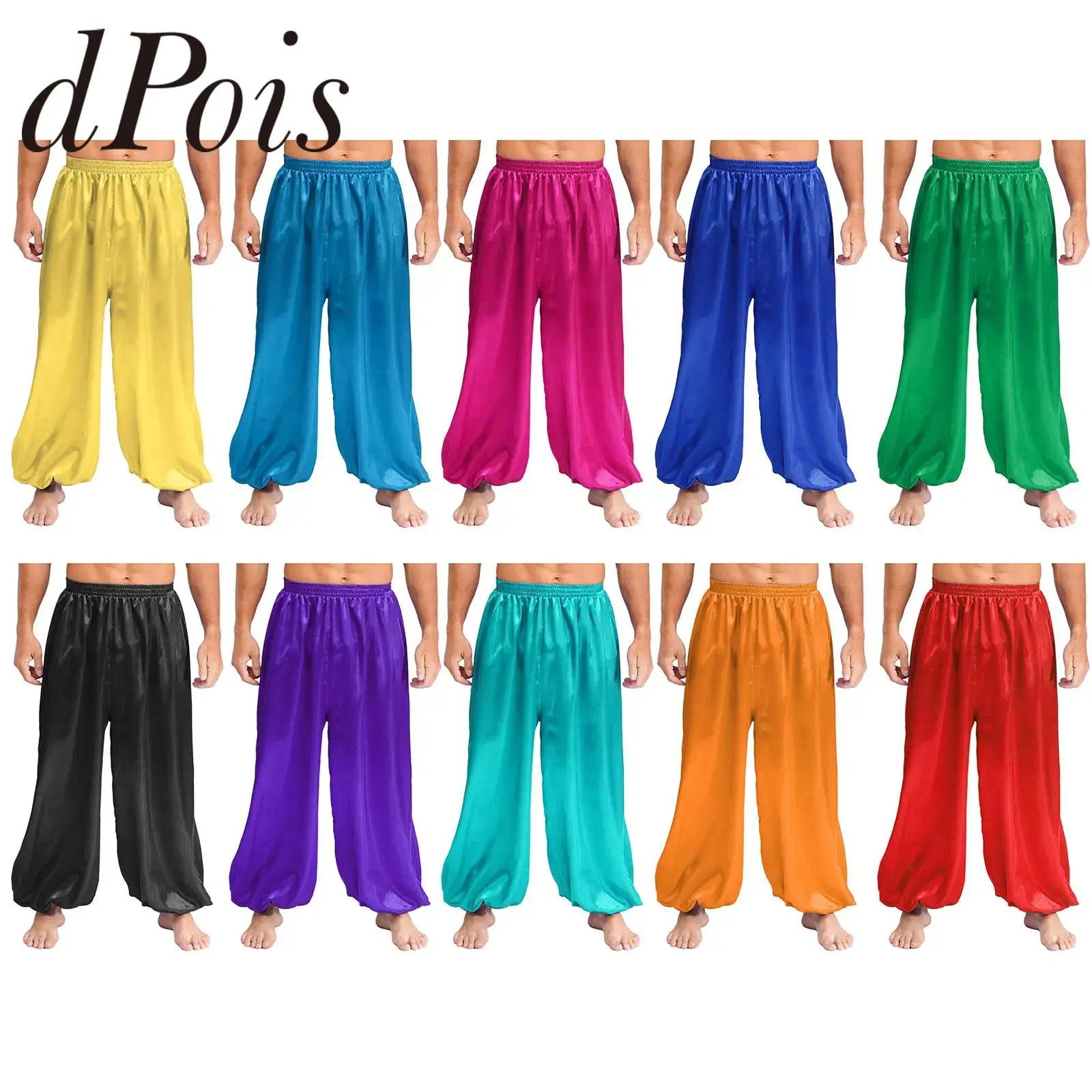 Lose Hosen Männer Karneval Bauchtanz Kostüme Satin Pumphose Orientalische Kostüme Mann Arabischer Prinz Cosplay Hosen Bauchkleidung Image