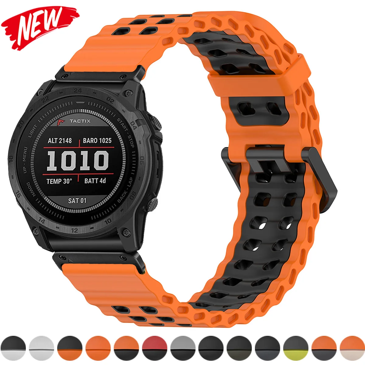 Marine-Armband für Garmin Fenix 8 51 mm, 7 x 6 x 5 x zweifarbiges 26-mm-Band für Garmin-Uhr, Quatix, 6 x 5 x Bildverdrückung 601 701 Ocean-Armband Image