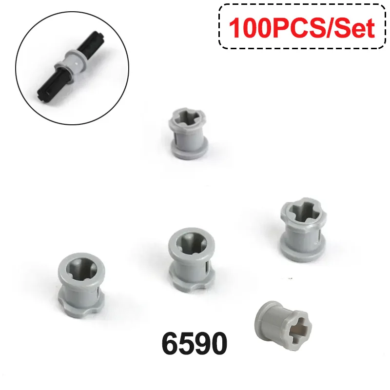 100PCS Kreuz Achse Bush Technologie Bausteine Teile 6590 1X1 Kreuz Welle Buchse Montage 3713 Spielzeug MOC Ziegel zubehör