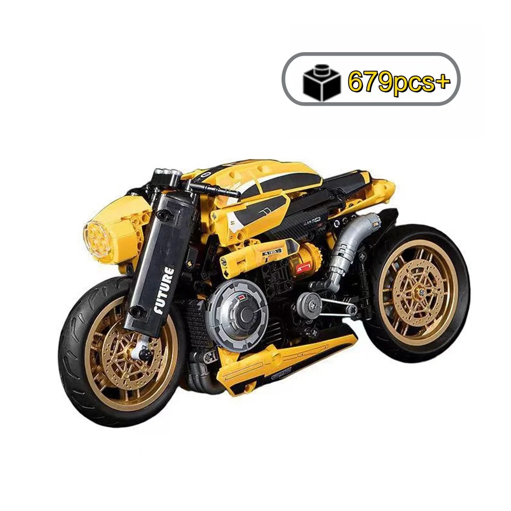 Technische Motorrad Bausteine MOC Modell Set MOC Montieren Ziegel STEM Spielzeug für Kinder Jungen geburtstag Weihnachten Halloween geschenk