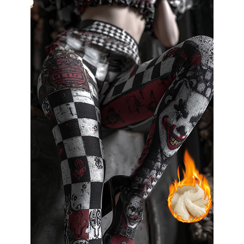 Women's Leggings Vacation Vintage Ethnic Style Full Length High Waist Graphic Geometric Abstract Thermal Warm Comfy Comfortable Stretchy Casual Daily Outdoor Black White Red Fall Winter Slim Fit