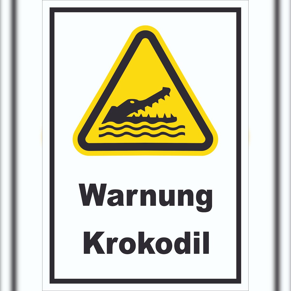 HB-Druck Schild Warnung Krokodil A2 Rückseite selbstklebend Image
