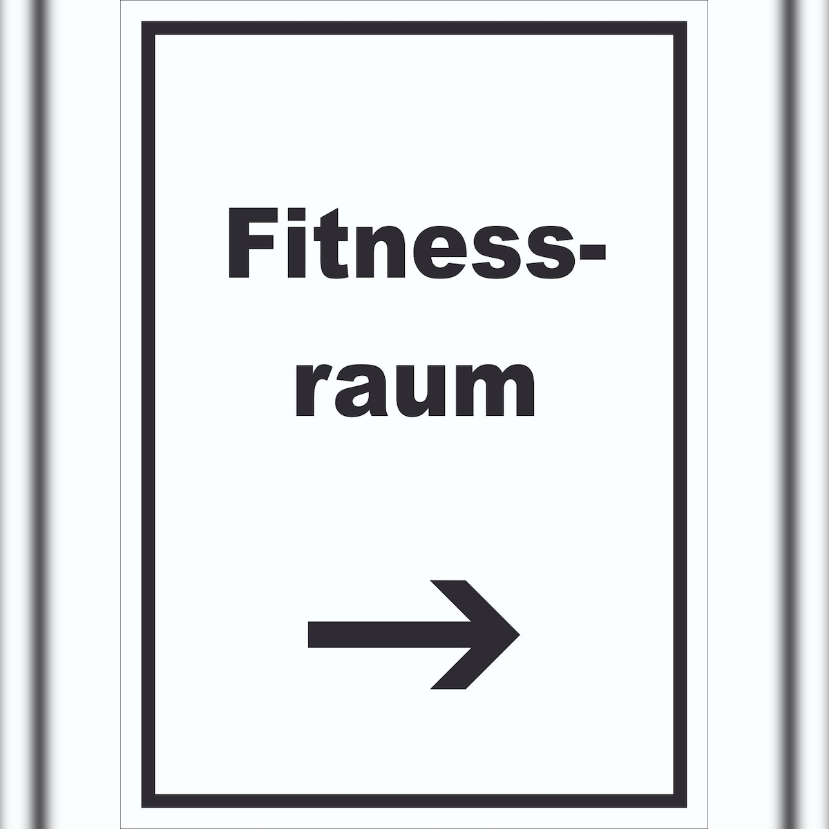 HB-Druck Fitnessraum Schild mit Text und Richtungspfeil rechts Sport Fit hochkant A6 (105x148mm) Image
