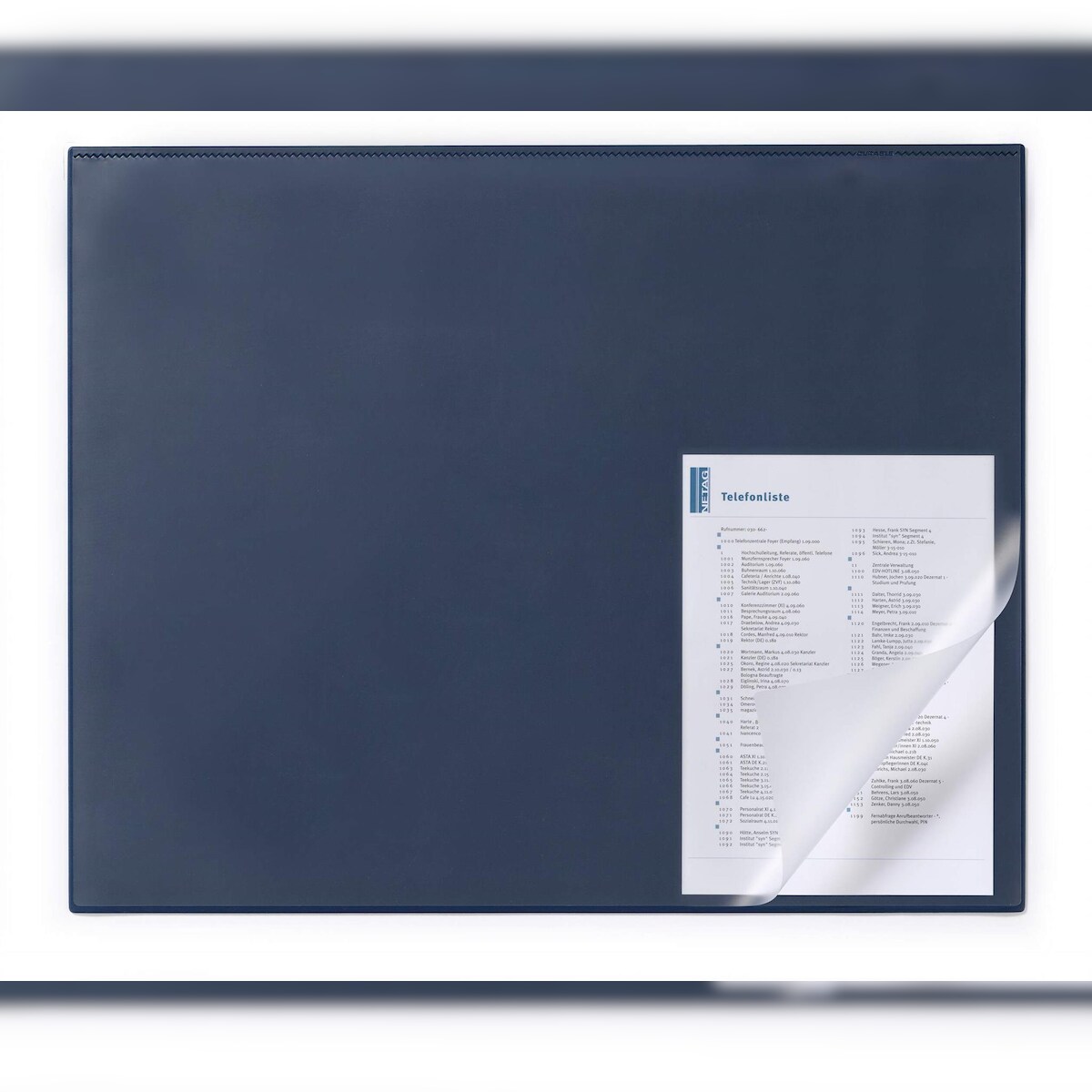 Durable Schreibunterlage 650x520mm bl Vollsichtplatte Kantenschutz Image