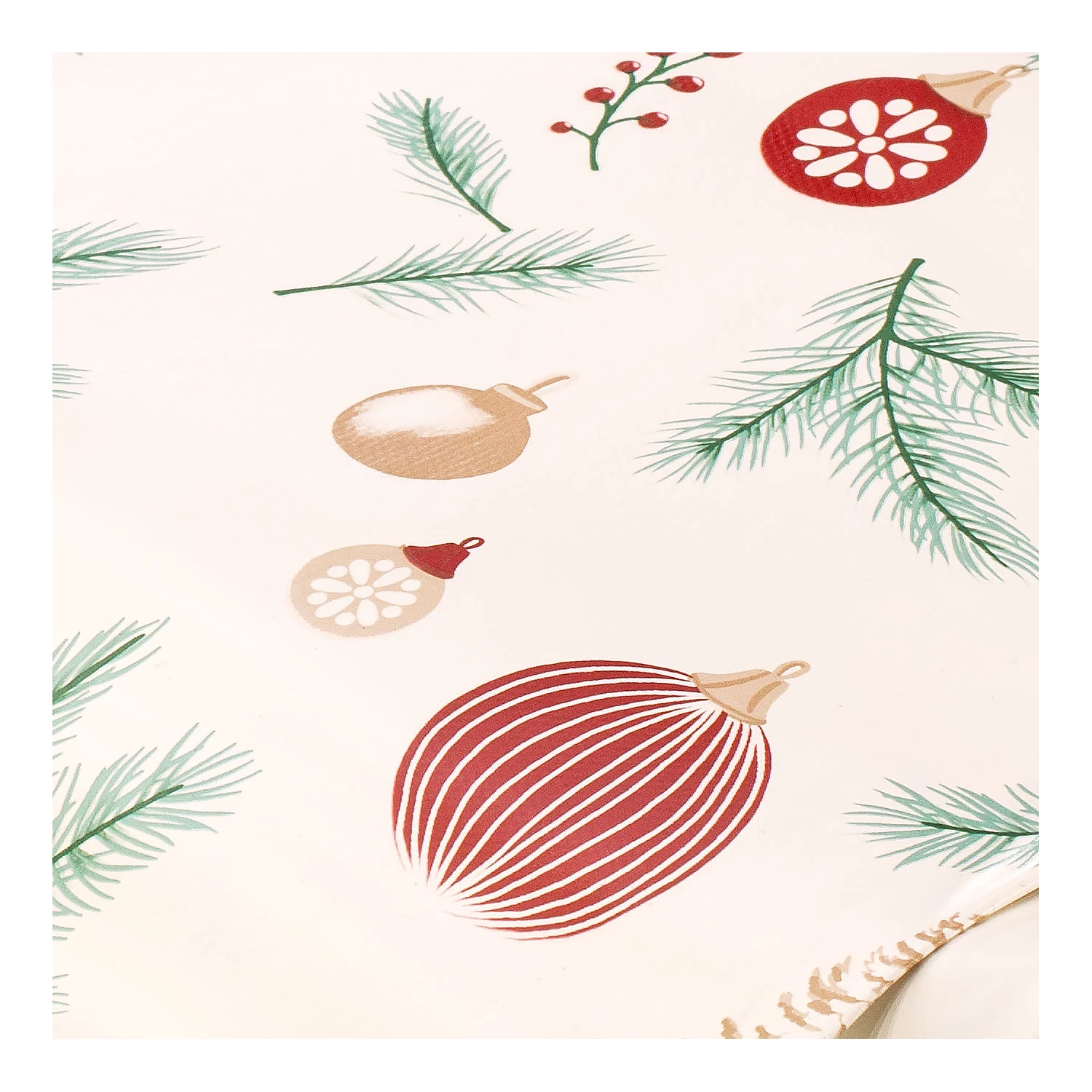 Abwaschbare Tischwäsche/Wachstuch Weihnachts-Kugeln Image