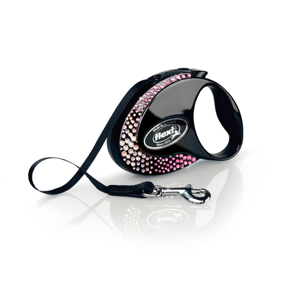 Flexi Glam Composition guinzaglio, nero - Tg. S: fino a 12 kg (3 m)