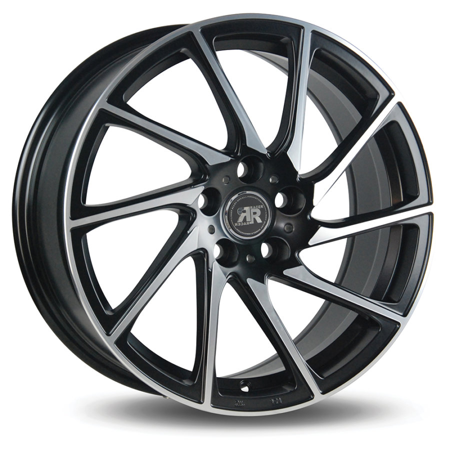 Jante Alu Racer Turn 18 Pouces - 8x18 5x105 Et40 Noir Mat Poli