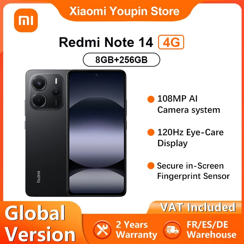 Version mondiale Xiaomi Redmi Note 14 4G Smartphone 6.67 