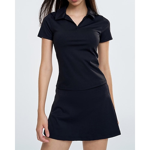 Per donna Tinta unita Set sportivo Set da tennis Polo da golf Elegante Asciugatura Rapida Tennis Pickleball Corsa Completo Abbigliamento Nero Bianco Rosso Abbigliamento da tennis