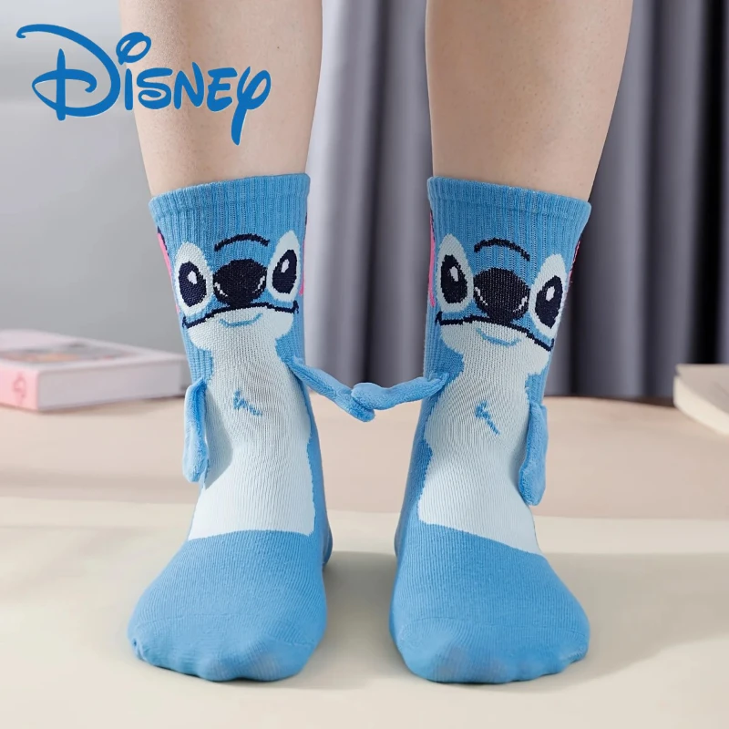 Disney Stitch Hand in Hand Socke Socke weibliche japanische Cartoon Cartoon Tube Stapel Socke süße Kinder Weihnachtssocke Geschenk Image