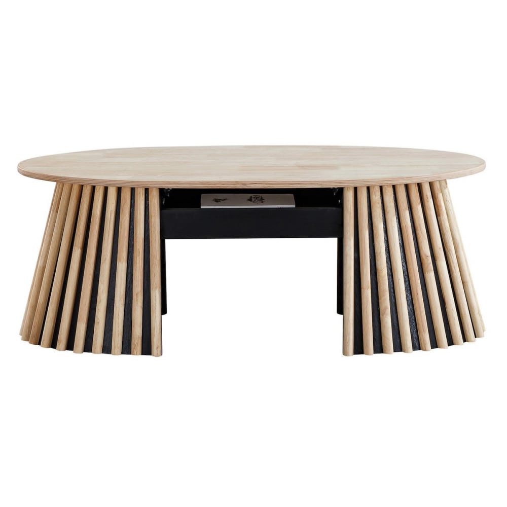 Table basse ovale relevable en bois L120 cm