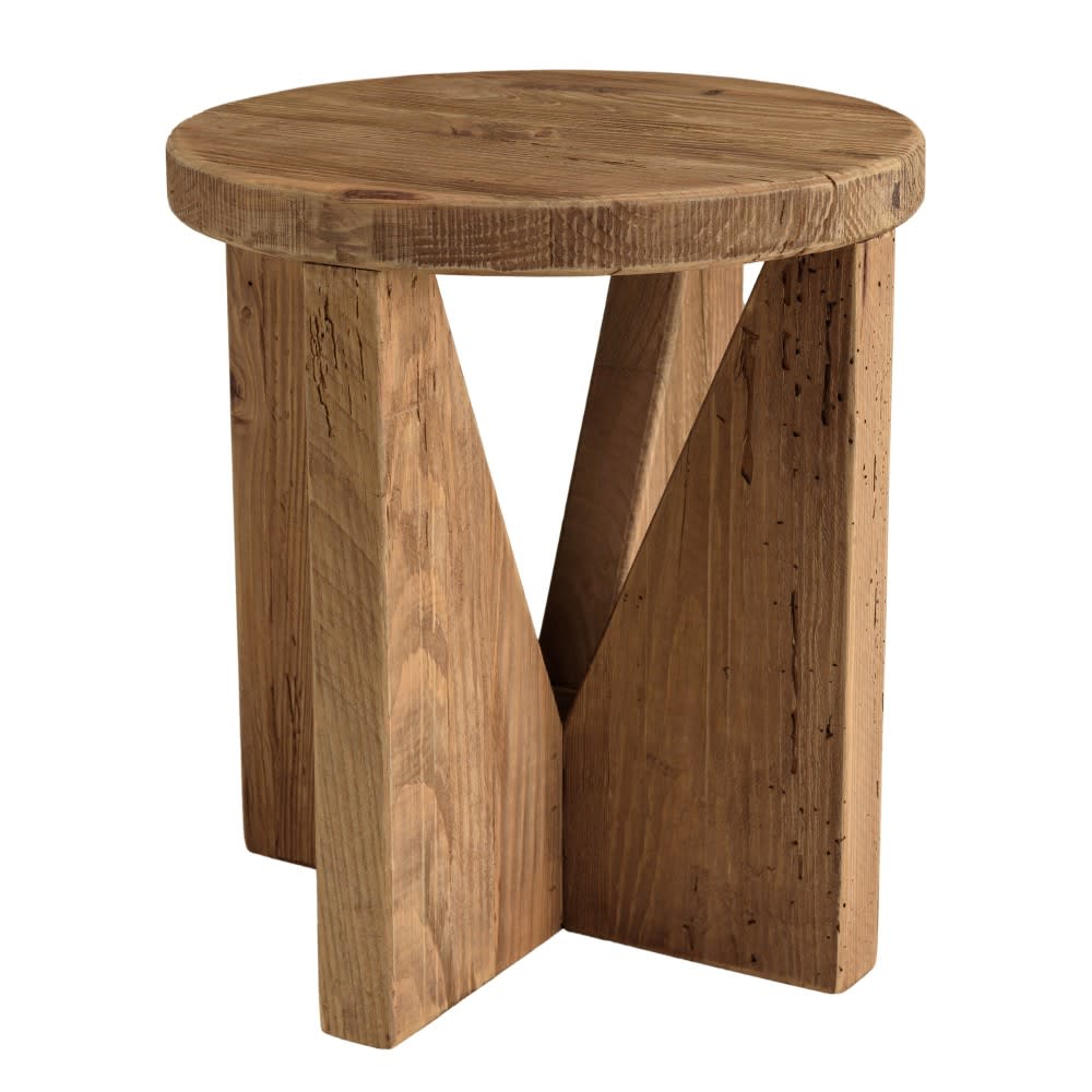 Tabouret rond 40x40cm Pin recyclé