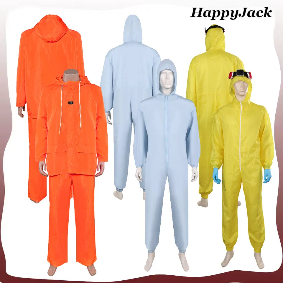 Walter Cosplay Lab Kostüm TV Breaking Disguise Bad Roleplay Erwachsene Männer Mantel Overall Handschuhe Halloween Karneval Party Anzug Image