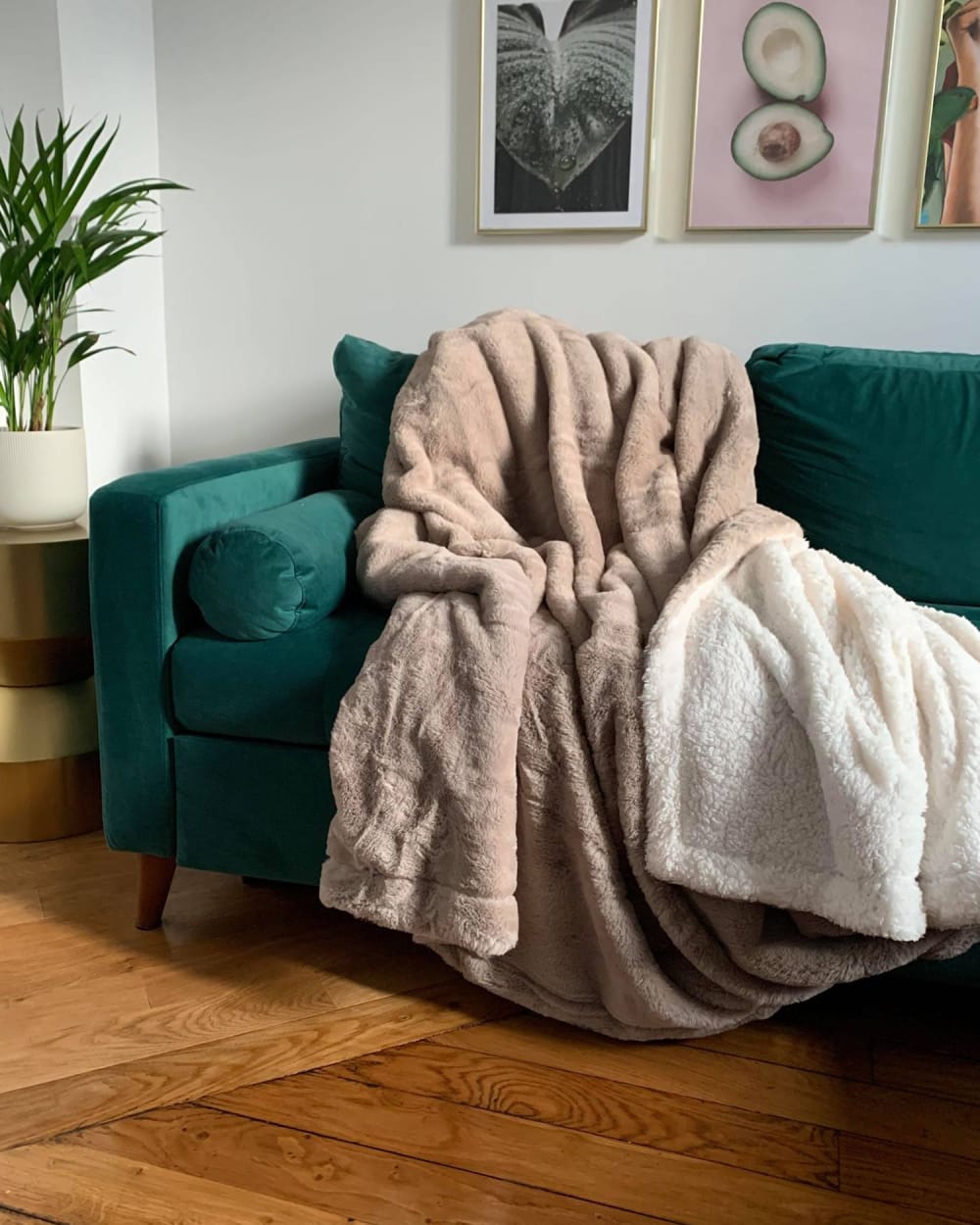 Couverture ''Lapin'' Cocoon Beige Taupe 220x240