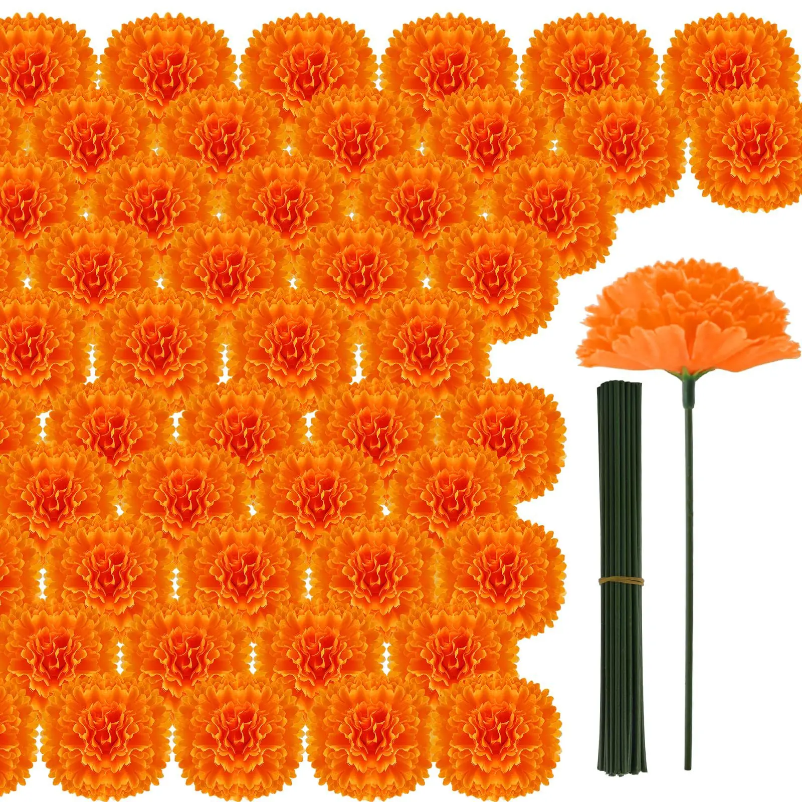 10/20 Stück 5 cm künstlicher Blumenstrauß mit Stielen, gefälschte Seidenblumen für Zuhause, Zimmer, Partyzubehör, Weihnachten, Halloween-Dekoration Image