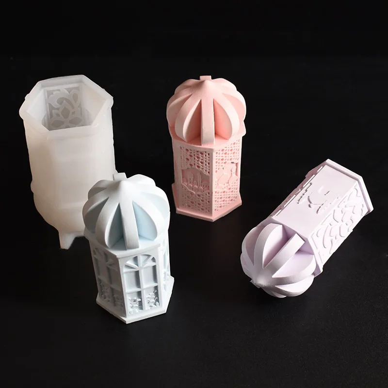 DIY Schloss Aromatherapie Kerzenform 3D Antiker Tempel Gips Sojawachs Herstellung Harz Silikonform für Heimdekoration und Bastelgeschenke Image