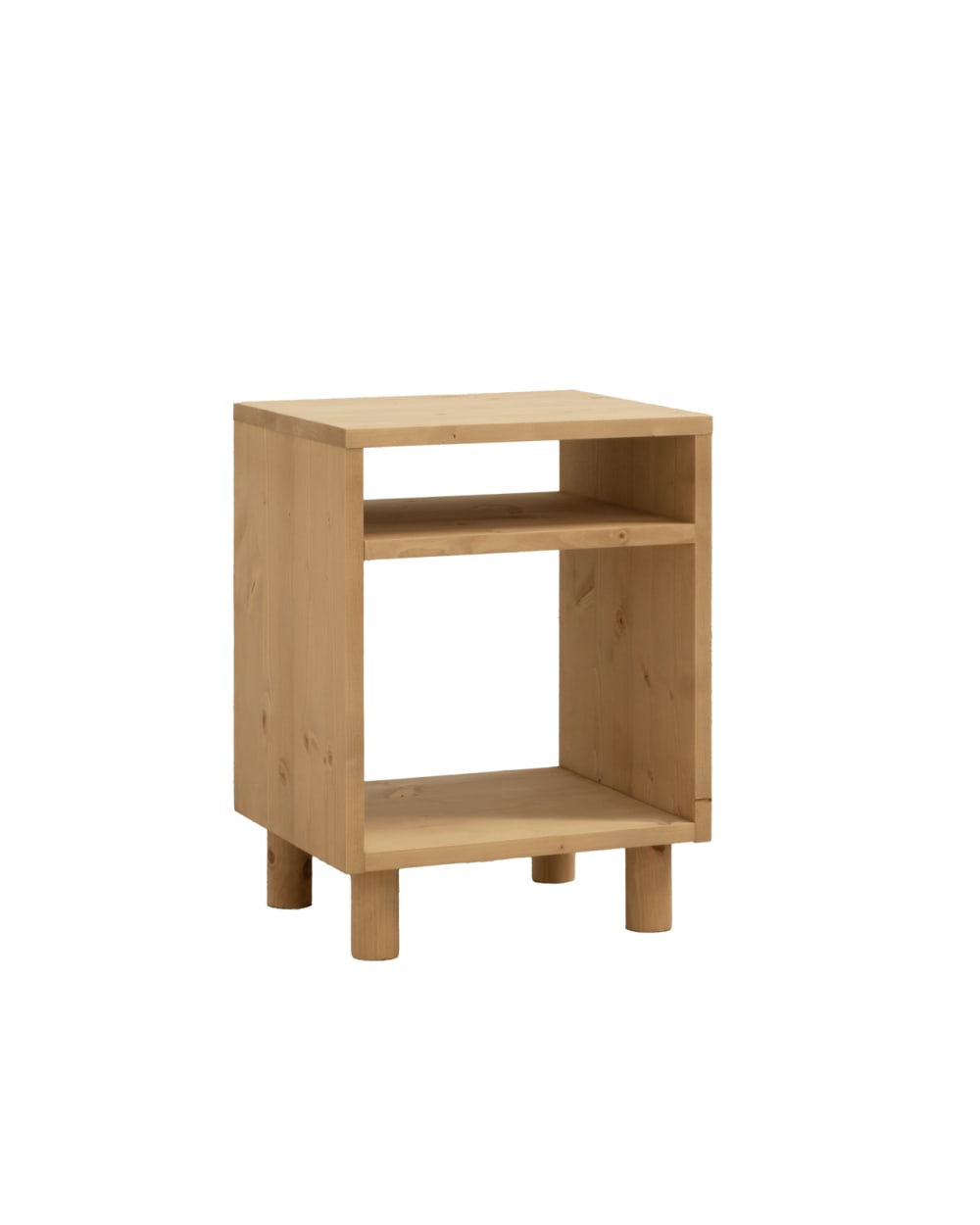 Table de chevet en bois massif ton marron 50,5x32cm
