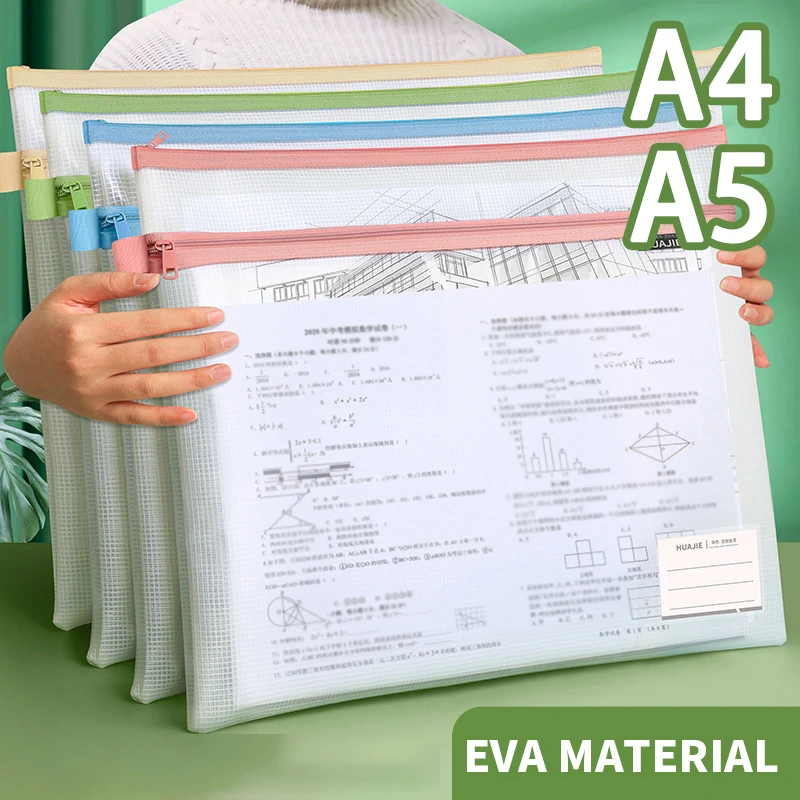 5/10/20/30 stücke Zipper Lagerung Tasche Tasche Wasserdichte A4 A5 PVC Mesh Zipper Taschen Für Dateien Spielzeug schreibwaren Für Office Home Reise Verwenden Image