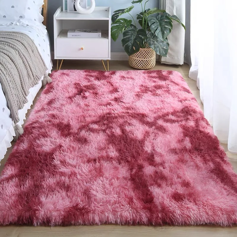 VIKAMA gefärbter Plüsch, weicher und flauschiger Wohnzimmerteppich, Kinderzimmer, Baby-Krabbel-Anti-Rutsch-Matte, Heimdekoration