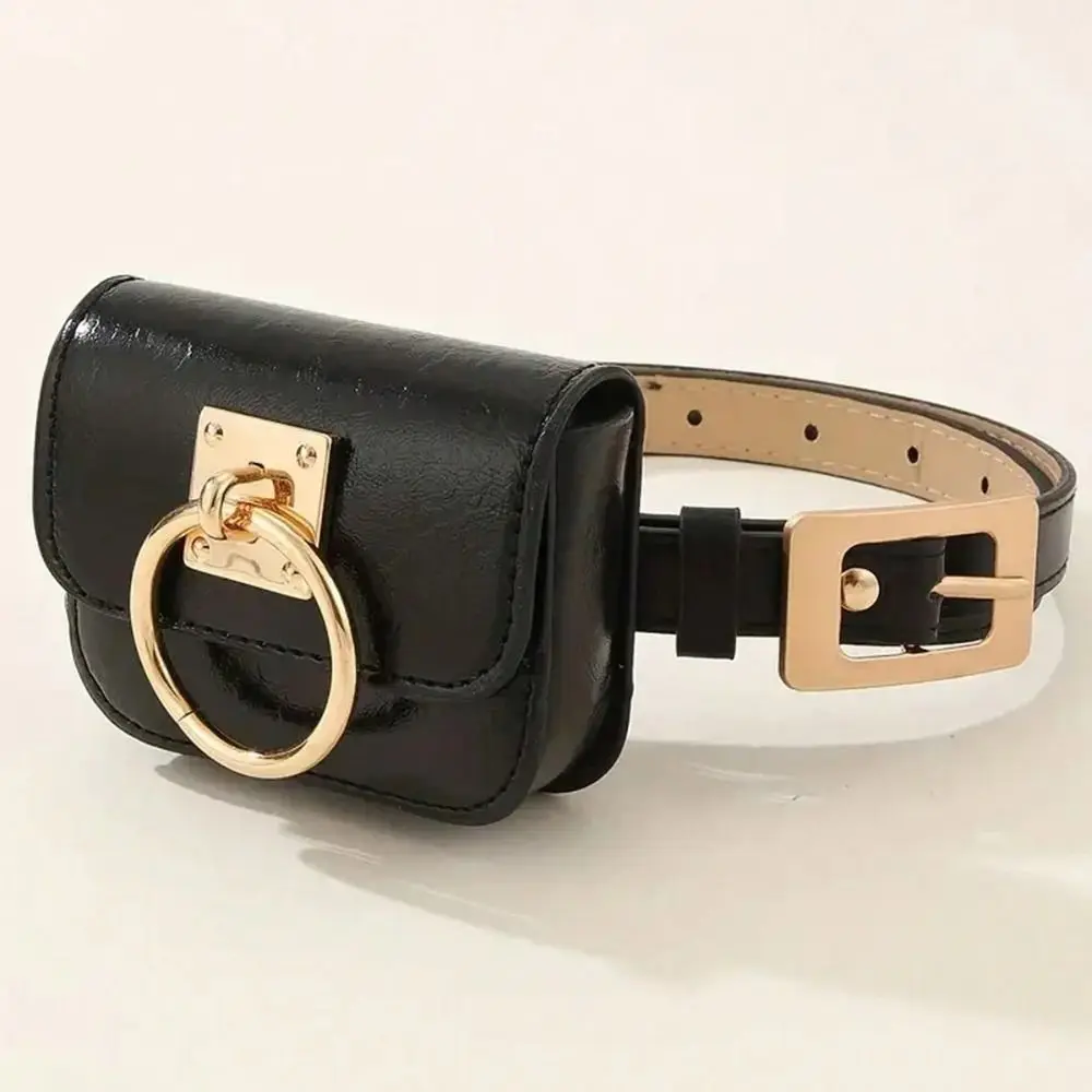 Neue Punk Quadrat Herz Frauen Vintage Gürtel Tasche PU Leder Schwarz Gothic Fanny Packs Reise Taille Geldbörse Y2K Stil Metall Schnalle gürtel