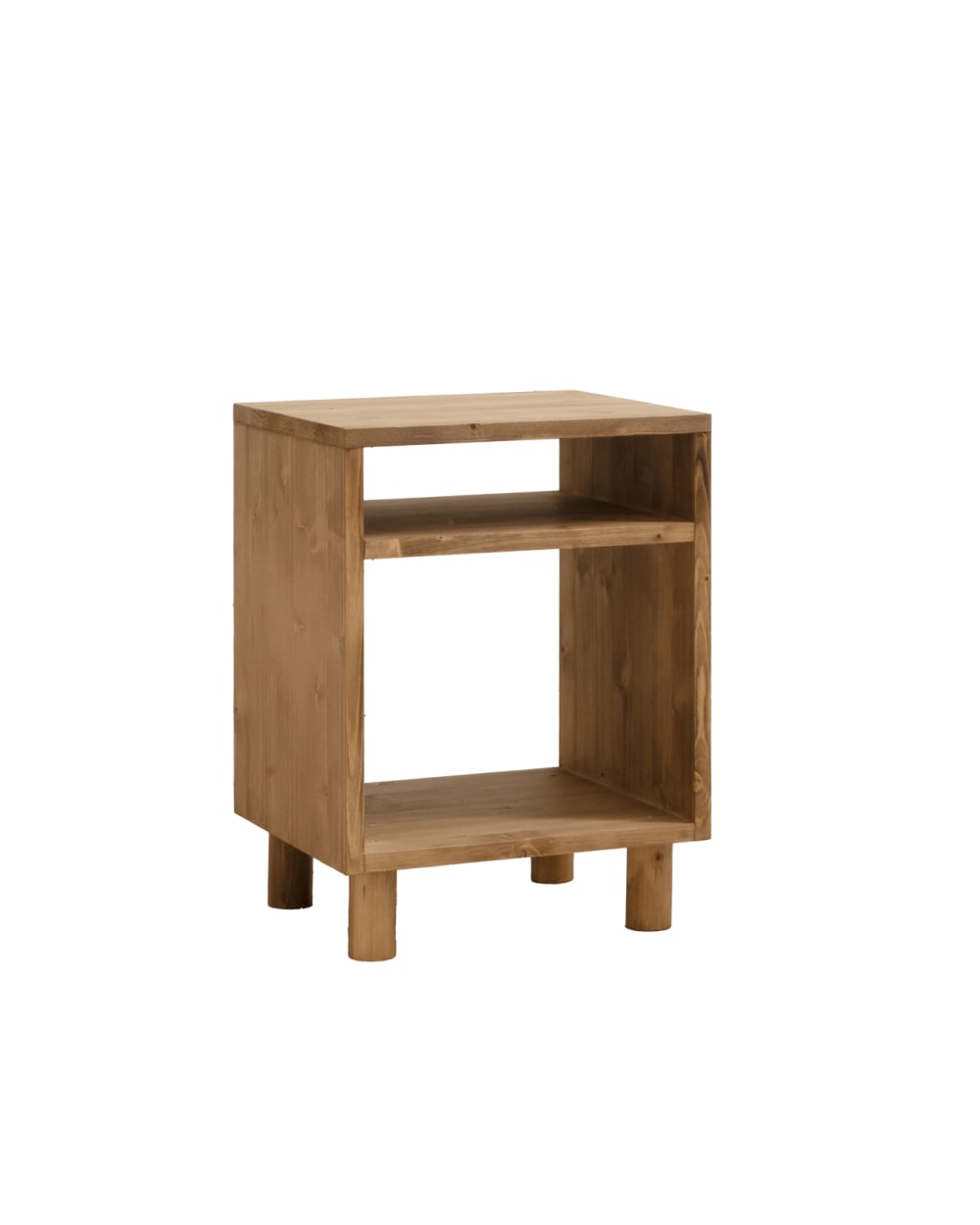 Table de chevet en bois massif ton vieilli 50,5x32cm