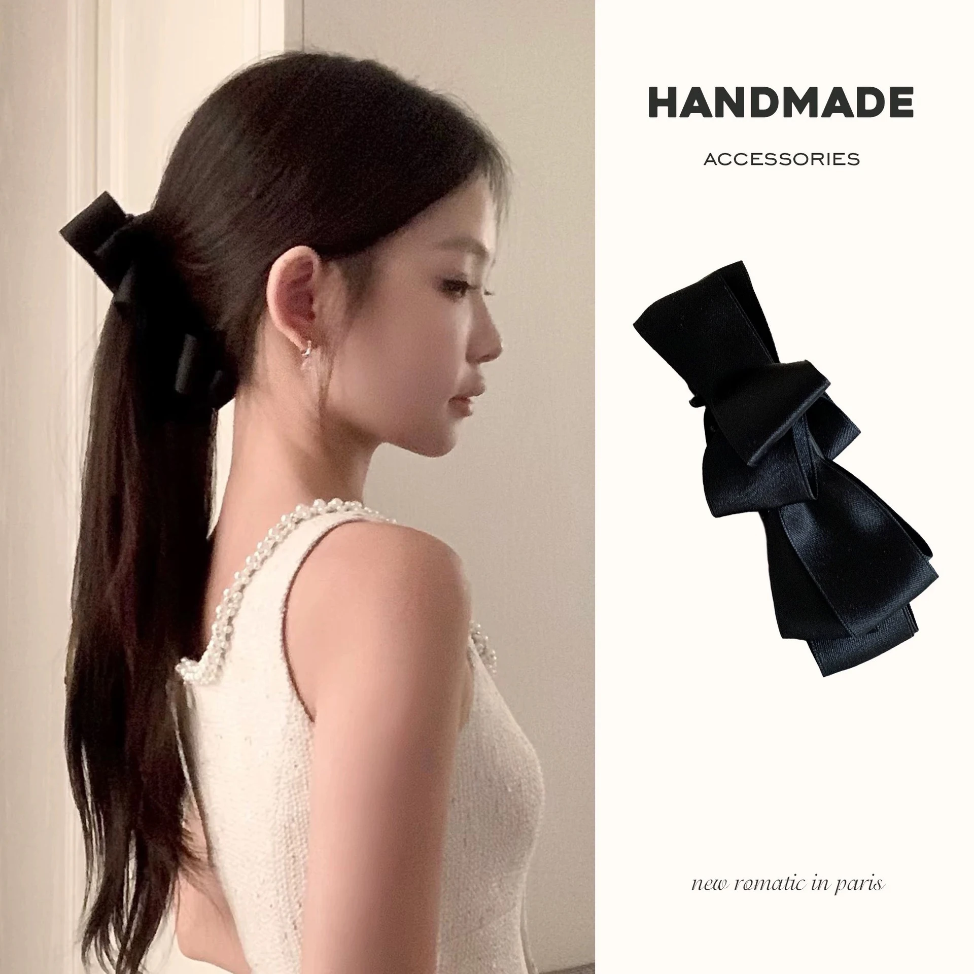 4 farben Koreanische Große Fleck Bogen Banana Klaue Clips für Frauen Mädchen Hohe Pferdeschwanz Band Greif Pin Süße Tuch Krabben Zubehör neue Image
