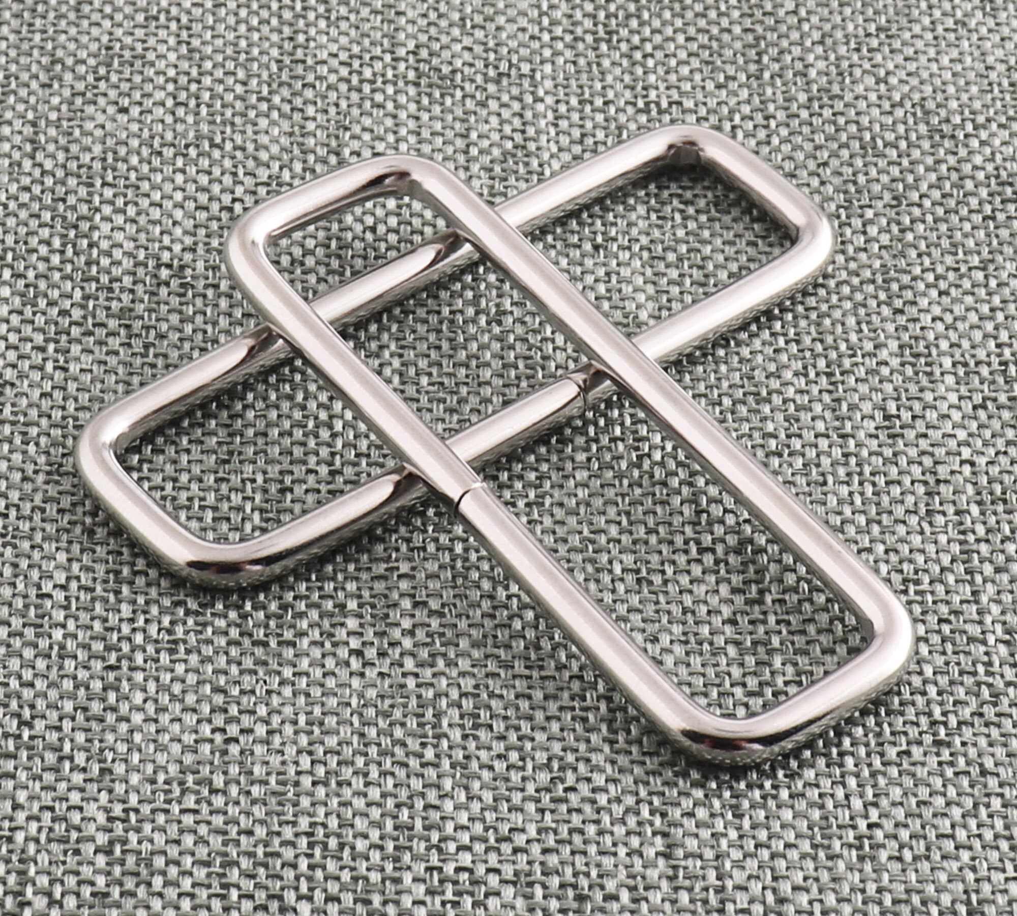 Cinturino ad anello rettangolare in metallo 2 pollici Heavy Duty Rettangolare Anello di salto Borsa Borsa Moschettone Anelli ad anello in argento Cint