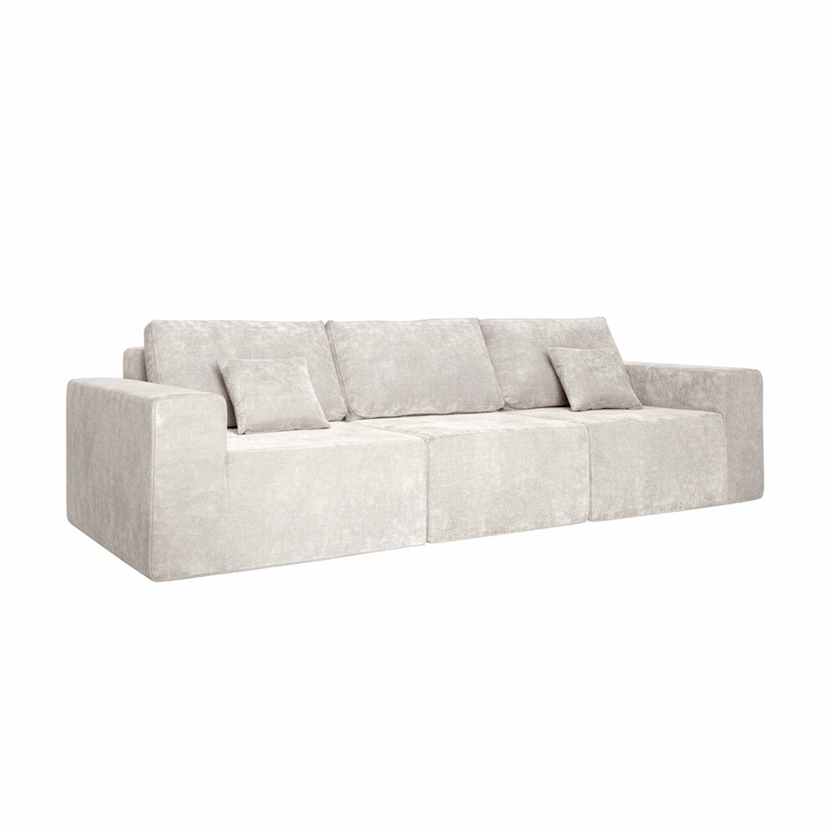 Oviala Business Oviala 3-Sitzer-Modulsofa in Stoff mit ecrufarbenen Kissen Image