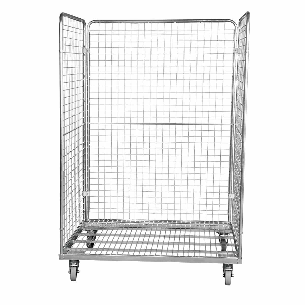 Oswald Transportgeräte Stahlrollbehälter 800, 800 x 1.200 x 1.820 mm, 3-seitig, Nutzhöhe 1.620 mm, Rollplatte aus Metall, 600 kg Image